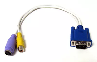 New Vga Svga To Tv Rca S-video Cable Adapter For Laptop Pc • $3.49