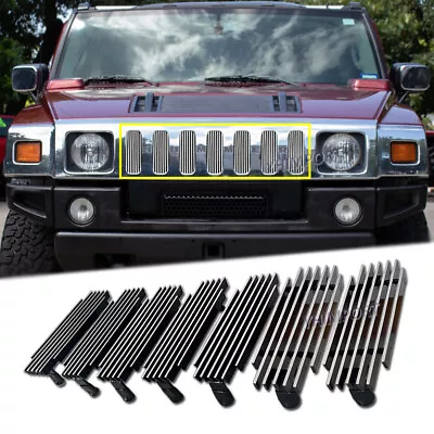 Fits 2003-2007 Hummer H2 Main Upper Chrome Billet Grille Grill Insert Aluminum • $62.99