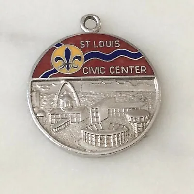 $28.95 • Buy Vintage Well's Sterling Silver Enamel Charm St Louis Civic Center Fleur Di Lis