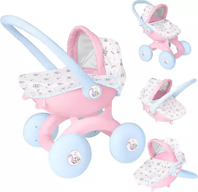 Toys & Games Babyboo 4 In 1 My First Pram | Childrens Baby Doll Pushchair Stroll • £33.50