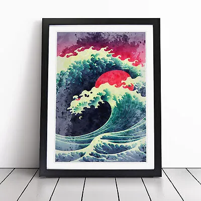 Watercolour Japanese Wave No.2 Wall Art Print Framed Canvas Picture Poster Decor • £14.95