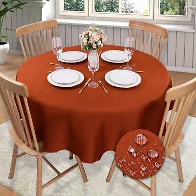 Autumn Round Tablecloth 60 Inch Jacquard Tablecloth Waterproof Tablecloth Wip... • $22.53