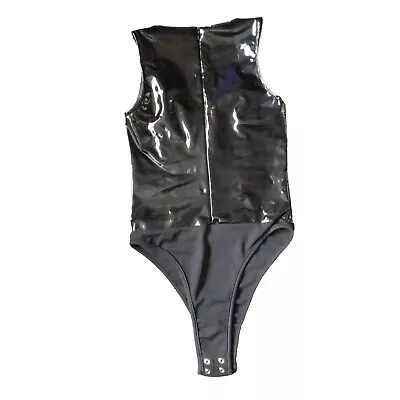 Oh Polly Pvc Body Suit Size 8 Small Black • £4.99