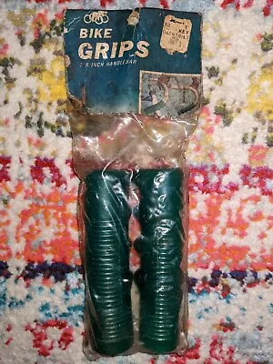 BICYCLE GRIPS GREEN GLITTER 7/8 Inch  NOS Kmart Sealed Rare • $60