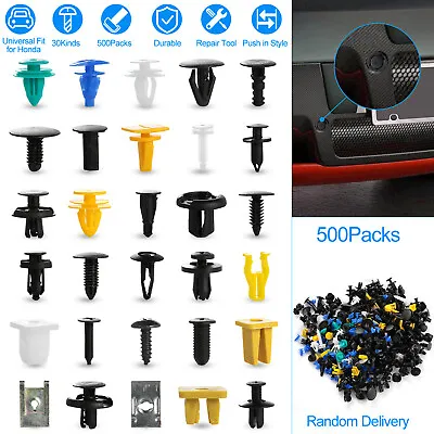 $15.10 • Buy 500pcs Plastic Car Body Push Pin Rivet Trim Panel Clips Moulding Fastener Kit