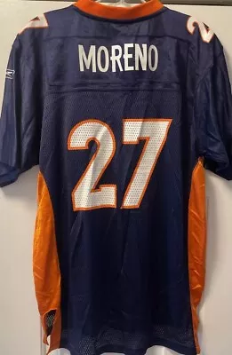 Reebok Denver Broncos Moreno Jersey Youth Size XL 18-20 Blue Orange • $9.99