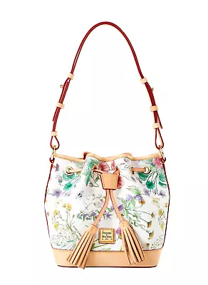 NWT Dooney & Bourke Botanical Collection Drawstring Shoulder Bag White NEW🎀NIP • $189.99