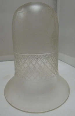 £5.88 • Buy Vintage Frosted Glass Etched Bell Shaped Light Shade Y245 E21