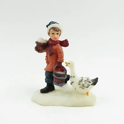 Holiday Time O'Well Christmas Village Accessory Collectibles- BOY W/ GOOSE • $7.95