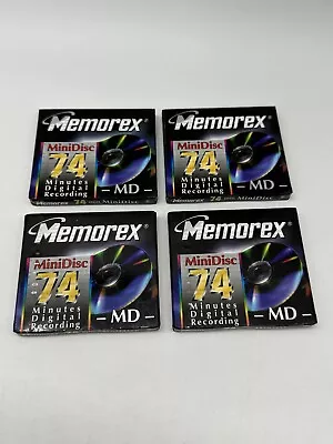 Memorex MiniDisc 74 Minutes Digital Recording Media Tapes SEALED Lot Of 4 • $15