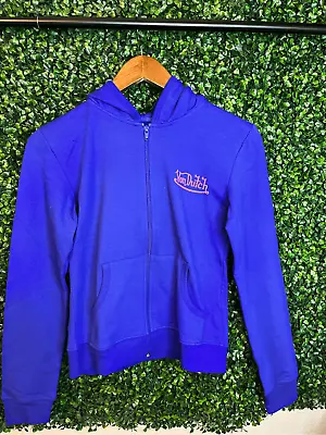 New Von Dutch Neon Blue Signature Full Zip Hoodie Size Med Y2K • $35