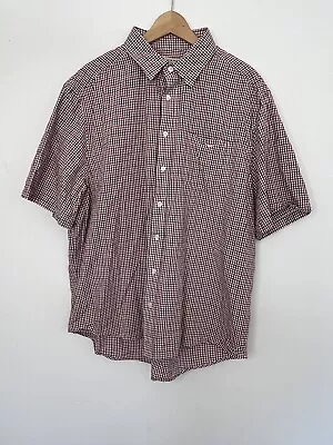 RM Williams Short Sleeve Button Up Shirt Plaid Checkered Red/White 4XL Cotton • $39.95