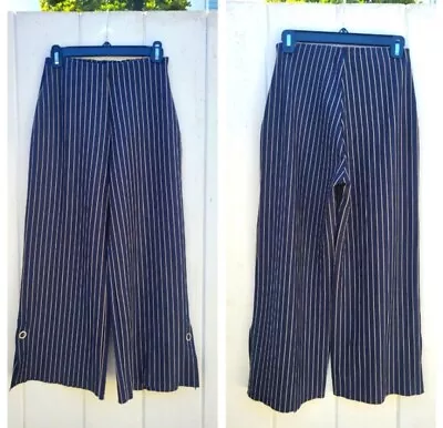 NWOT Zara Wide Leg Striped Cropped Marine/Nautical Pants Size S • $39.99