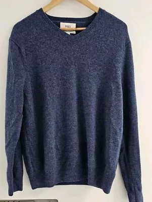 M&S Extra Fine Lambswool Jumper Blue XL • £10.16