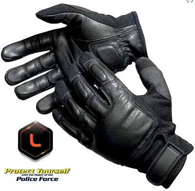 Tactical Goatskin Leather Steel Shot Motorcycle Police Security Large Gloves • $38.75