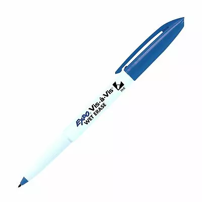 16003 Expo Vis-A-Vis Transparency Wet Erase Marker Fine Tip Blue Ink 1 Each • $8.19
