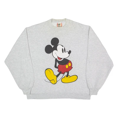 £22.99 • Buy Vintage DISNEY Mickey Mouse Sweatshirt Grey 90s Womens L