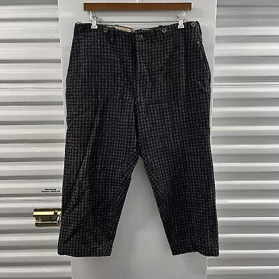 Vintage 40s Malone Hunting Pants Men’s Black Grey Checkered Button Fly Trousers • $119.99