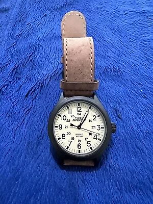 Timex Expedition Field Metal Elevated Men’s Brown Leather Strap Watch 10in • $39.99