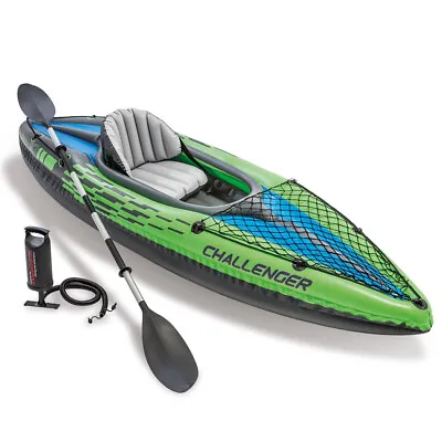 Intex Inflatable Kayak Boat K1 Sports Challenger 1 Seat Person Floating Oar Lake • $179.99