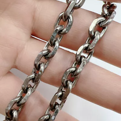 New 7mm TA1 Pure Titanium Diamond-Cut Link Chain Necklace Men 23.6  Anti-Allgery • $40.17