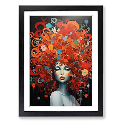 Woman With Curls Contemporary Wall Art Print Framed Canvas Picture Poster Decor • £14.95