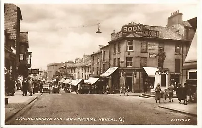 Kendal. Stricklandgate & War Memorial (3) # 221379 By Valentine's. Boon Shop. • £12.50