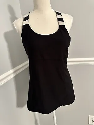 MPG Athletic Top Womens Size L Racerback Lined Built In Bra Stretch Scoop Neck • $9.99