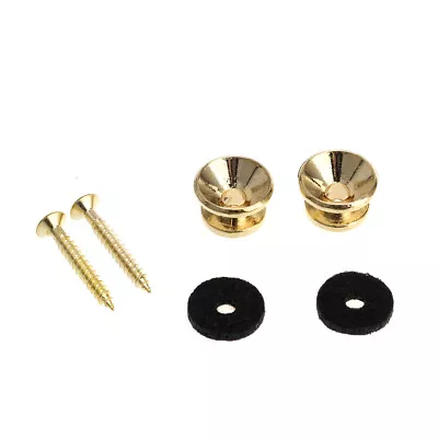 Musiclily Pro 2 Pieces Gold Metal Strap Buttons For Fender Acoustic Guitar Bass • $22.42