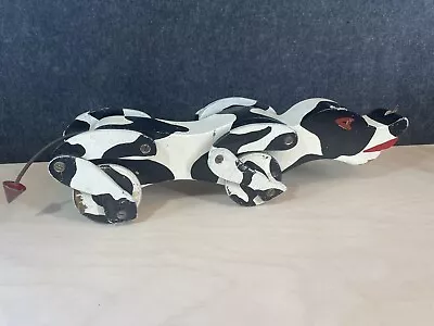 Vintage Wooden Pull Along Dog Spotty Toy 1950s 50s Homemade Old Original • $35