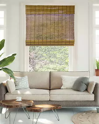 Cordless Bamboo Roman Shade Fox (Room Darkening) 23 W X 64 H • $37.98