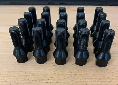 10 X M12 X 1.5 50mm Thread Black 60 Degree Tapered Alloy Wheel Bolts Lug Nuts • $21.07