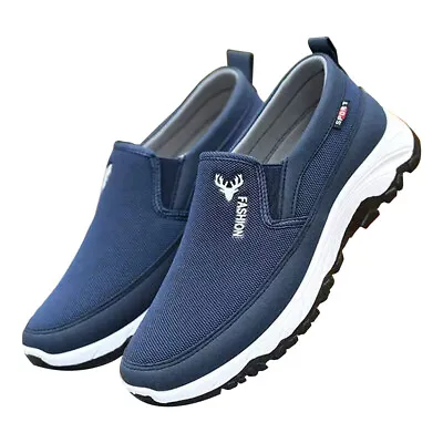 Men Orthopedic Shoes Breathable Flat Slip On For Outdoor Activity Hiking Walking • £9.23