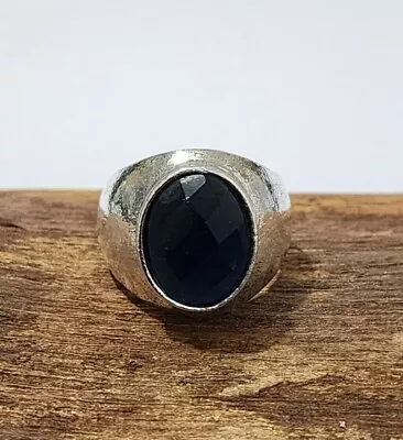 Blue Sapphire Gemstone Ring Statement Solid 925 Silver Beautiful Men's Ring S301 • $13.59
