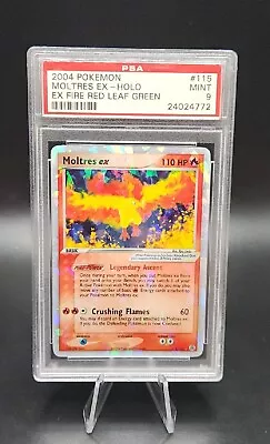 2004 Pokemon Ex Fire Red Leaf Green Moltres Ex - Cracked Ice #115 PSA 9 Mint  • $179.99