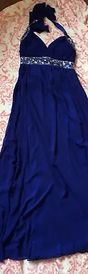 £20 • Buy Blue Floor Length Evening Dress Size 10 Or 12