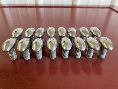 1930 's 1940 's 1950 's OVAL CHROME BUMPER BOLT LOT (16) VINTAGE STAINLESS HEADS • $54