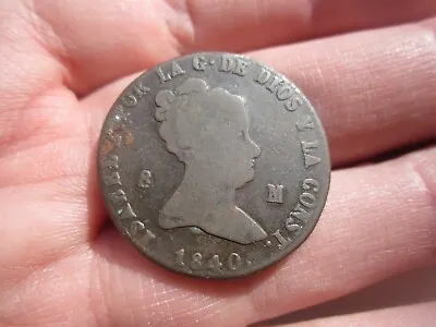 1840 Spain 8 Maravedis • $6