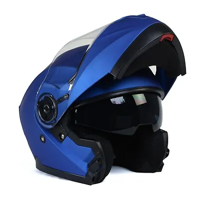 Milwaukee Helmets MPH9818DOT 'Breeze' Blue Advanced Motorcycle Modular Helmet • $109.99