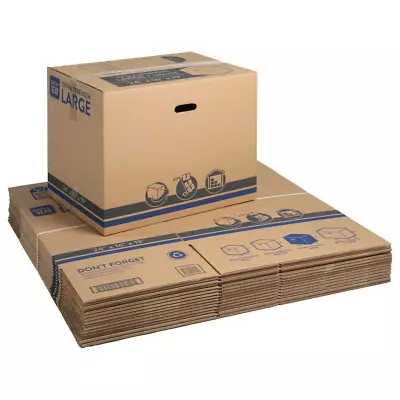 15 Pack Large L Extra Strength Recycled Moving Boxes Bins Crates Cartons 24In.L • $84.68