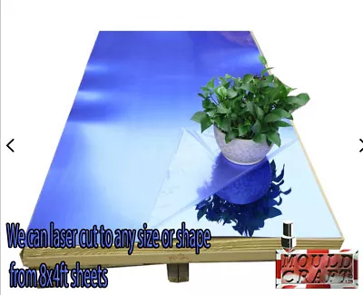 Blue Mirror Acrylic Sheet 3mm Perspex Plastic Safety Mirror Safety Cut To Size • £57