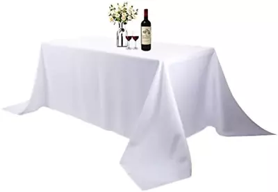 Rectangle Tablecloth - 90 X 156 Inch - White Rectangular Table Cloth For 8 Foot • $31.86