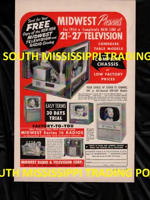 1953 Print Ad For Midwest Radio & Television Corp • $10