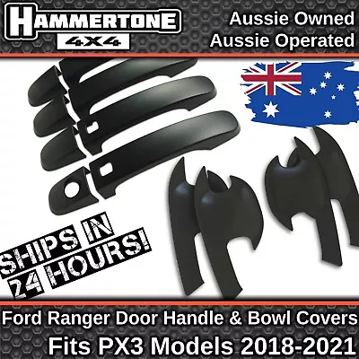 PX3 BLACK DOOR HANDLE PROTECTOR KIT-Accessories For Ford Ranger Everest 2018-22 • $39.99