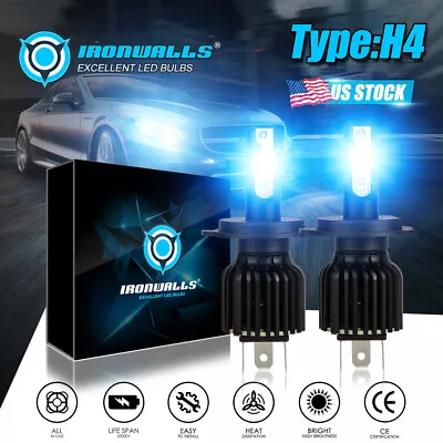 Blue H4 8000K LED Hi/Lo Beam Car & Truck Front Light Bulb Super Bright Headlight • $19.99