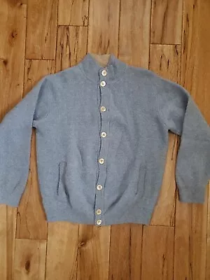 Boggi Milano Vintage Italian Baby Blue Wool Extrafine Heavy Cardigan MEN'S SZ M • $45