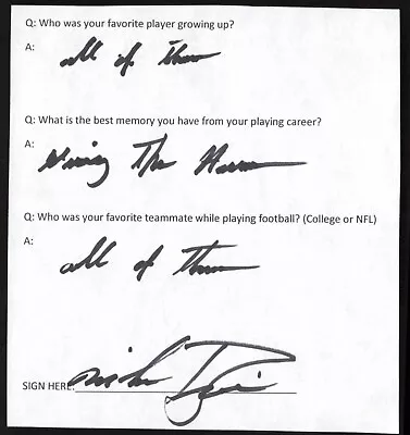 Mike Rozier Oilers HOF Signed Auto Autograph Handwritten Questionnaire • $7.50