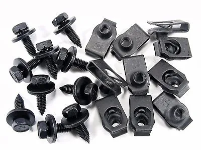 Mitsubishi Body Bolts & U-nut Clips- M6-1.0 X 20mm- 10mm Hex- 20pcs (10ea)- #140 • $19.95