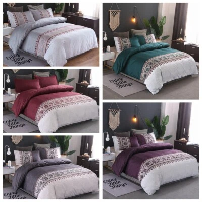 $17.99 • Buy Bohemia Floral Doona Duvet Quilt Cover Set Double/Queen/King Size Bed Pillowcase