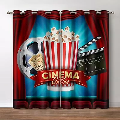 Movie Theater Blackout Curtains Home Cinema Video Theme Decor For Home Bedro... • $68.09